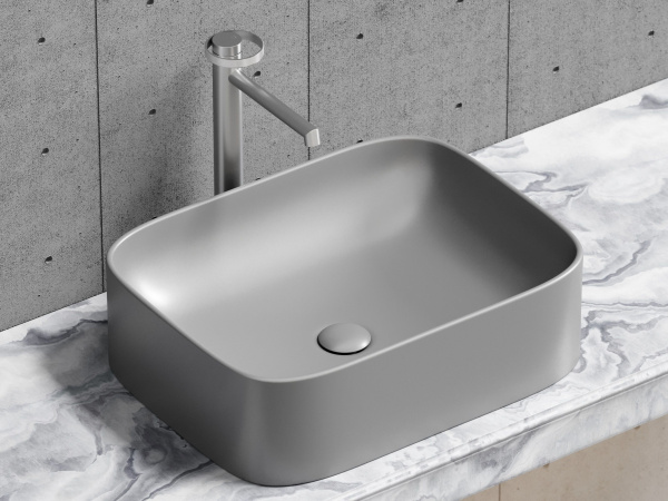 Умывальник чаша накладная прямоугольная Ceramicanova Element 505*380*150мм, антрацит матовый, CN6052MH