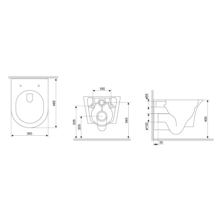 DX35C1700SC Skyline унитаз подвесной безободковый с сиденьем микролифт