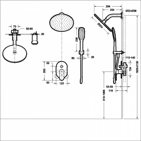 Душевая система Bravat Gina F865104C-A-ENG