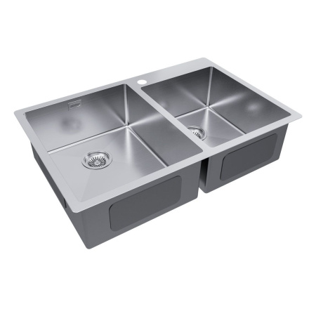 Мойка Paulmark KRONER 78/2S PM237851-BS 510х780х200 мм, нержавеющая сталь, брашированная нержавеющая сталь