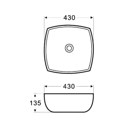 Раковина Azario 430х430х135 накладная, белый (AZ-2076)