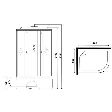 Душевая кабина Niagara Eco NG-7310-14L 120х80 без гидромассажа