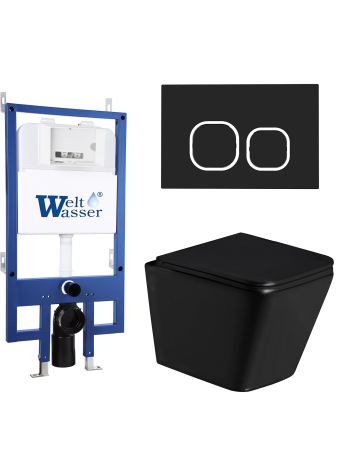 Комплект инсталляции с унитазом Weltwasser BAMBERG 545 + GELBACH 043 GL-BL + BAMBERG BL