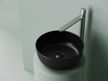 Раковина накладная круглая Ceramicanova Element 356*356*135, черный матовый, CN6073MB