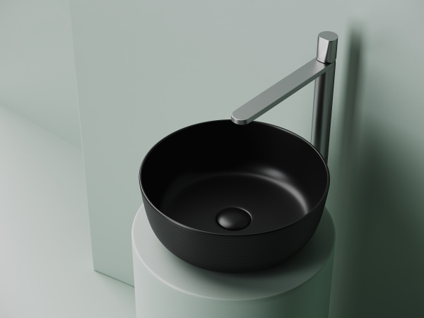 Раковина накладная круглая Ceramicanova Element 356*356*135, черный матовый, CN6073MB