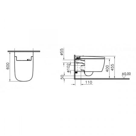 Унитаз подвесной VitrA V-Care Basic 5674B003-6103