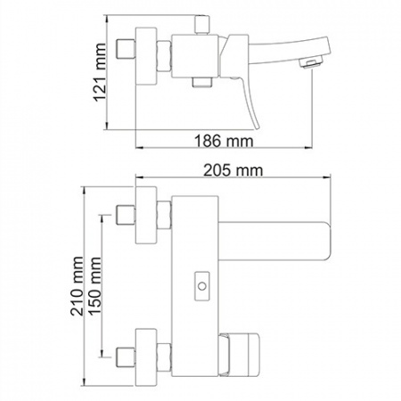 Смеситель для ванны с душем Wasserkraft Aller 1061WHITE