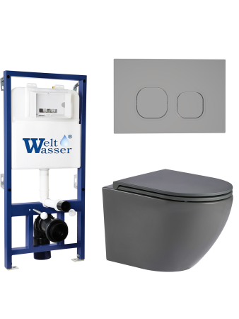 Комплект инсталляции с унитазом Weltwasser BAMBERG 525 + MERZBACH 041 MT-GR + BAMBERG CR