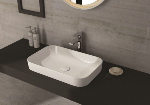 Раковина ISVEA Sott'Aqua накладная 600*380*120 цвет белый глянцевый 10SQ50060SV