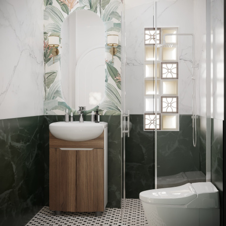 Тумба д/ванной MIXLINE "ЛИВАДИЯ-50" шимо темный-белый под ум. Арго-50 (549696)