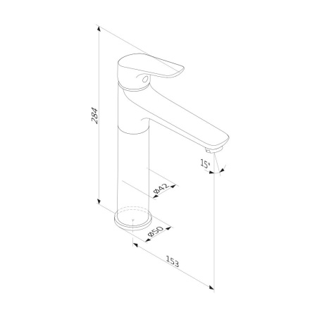770250001 Jupiter Смеситель для умывальника Damixa высокий, хром