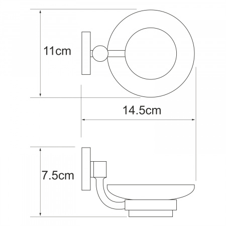 Комплект аксессуаров для ванной комнаты WasserKRAFT Rhein (подстаканник, мыльница, дозатор)