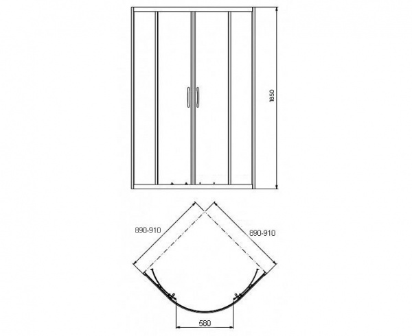 Душевая кабина Kolo Rekord PKPG90222003 90х90х185 см без поддона