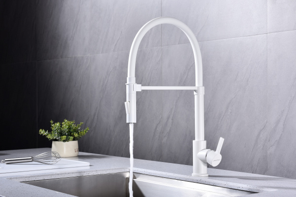 Смеситель для кухни Paulmark HALT Ha214021-431, белый матовый