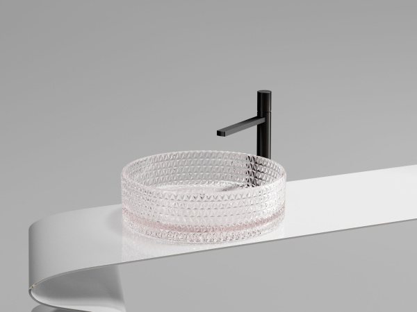 Умывальник чаша накладная круглая Ceramicanova Cristal 360*360*112мм, розовый, CN6061