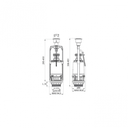 Арматура смывная IDDIS Single Mode F012400-0005, 1-ур, боковой подвод, тип А