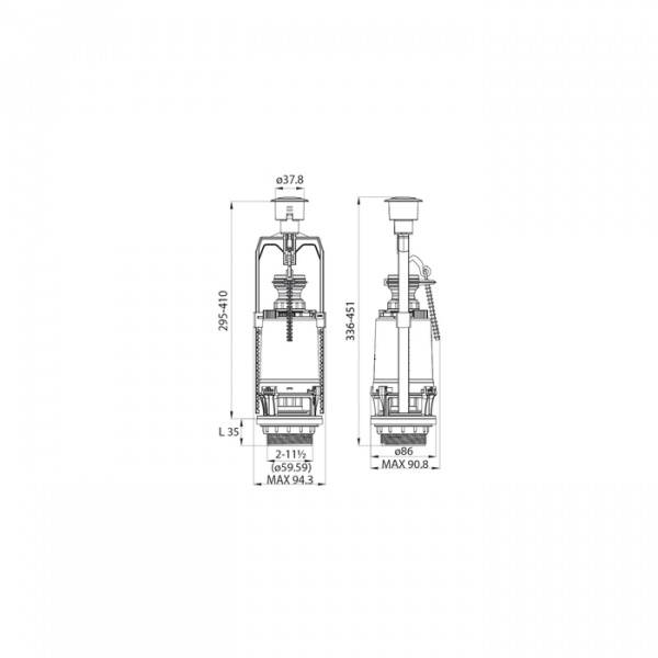 Арматура смывная IDDIS Single Mode F012400-0005, 1-ур, боковой подвод, тип А