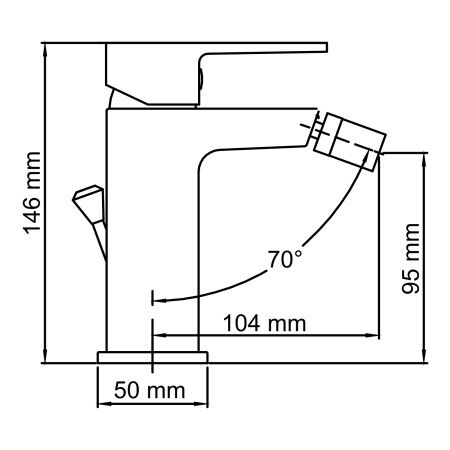 Смеситель для биде Wasserkraft Abens 2006 с донным клапаном