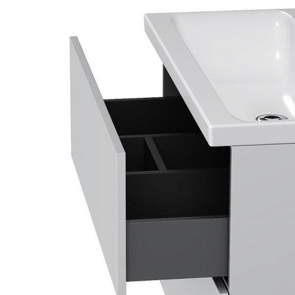 M90FHX0802WG Gem База под раковину AM.PM, подвесная, 80 см, 2 ящика push-to-open, белый, глянец