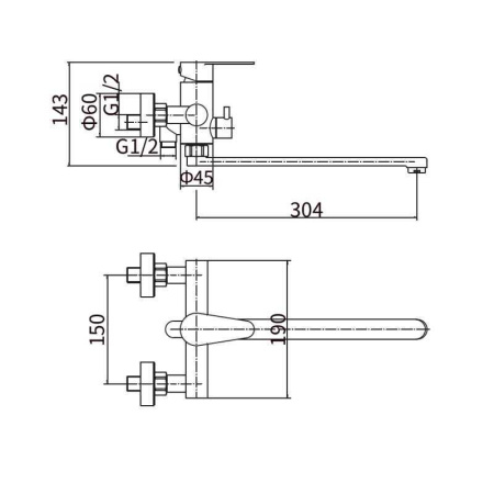Смеситель для ванны FASHUN A52215, сатин