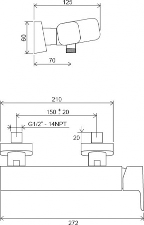 Смеситель для душа Ravak TD F 032.20/150 X070153 черный