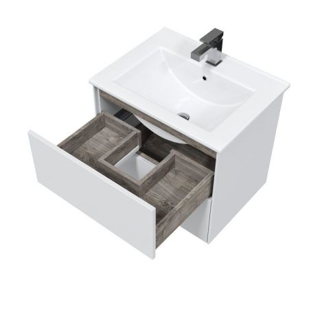 Тумба подвесная Toppus Silk 60 9811.001, белый матовый, с умывальником Next