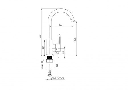 Смеситель для мойки Rubineta Axe-33 AX30008