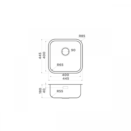 Кухонная мойка Omoikiri Omi 44-U/IF-IN Quadro нержавеющая сталь 4993494