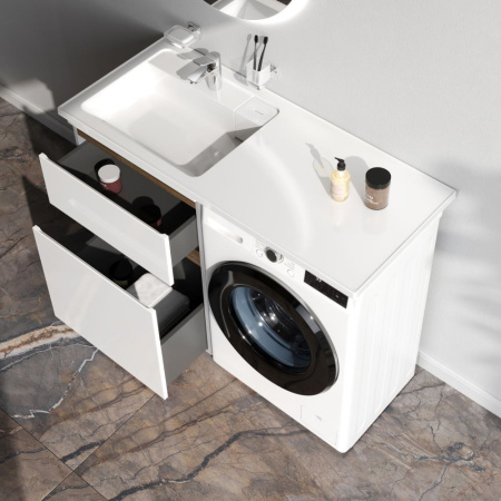 M85AFSX0602WG X-Joy База под столешницу для стиральной машины, напольная, 60 см, 2 ящика, белый глянец