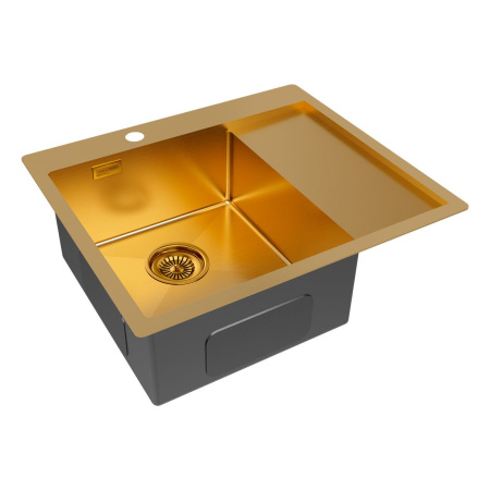 Мойка Paulmark KRONER 59F PM225951-BGL 510х590х200 мм, нержавеющая сталь, брашированное золото