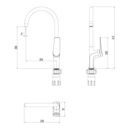 Смеситель Lemark Bronx LM3705BL для кухни