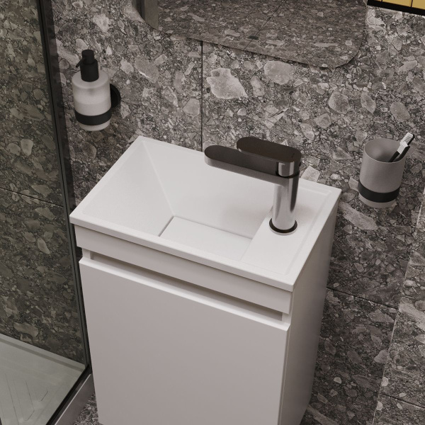 Тумба под умывальник Belux подвесная Чикаго 40 Белый глянцевый