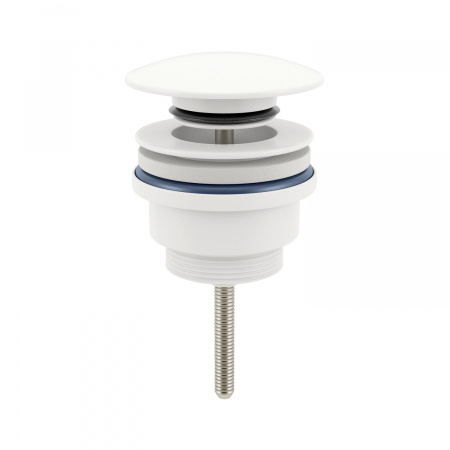 Универсальный донный клапан для раковины Wellsee Drainage System 182143000, для умывальников с переливом/без перелива, латунь, матовый белый