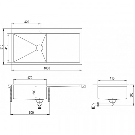 Кухонная мойка AquaSanita Steel LUNA 101 M-L