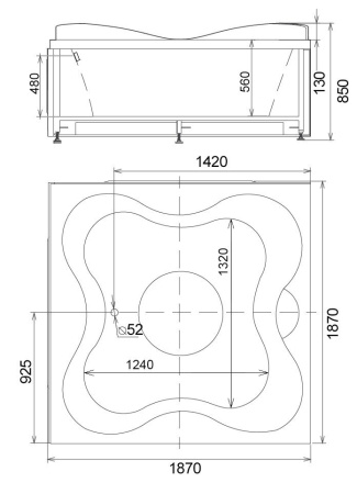 Акриловая ванна Gemy G9089 K R
