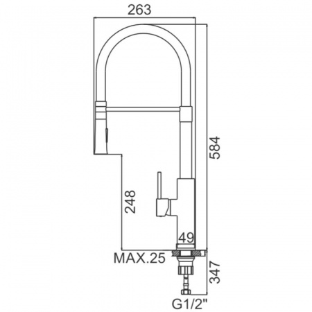 Смеситель для мойки с гибким изливом Ledeme L4097-5