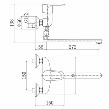 Смеситель для ванны FASHUN A2165, хром