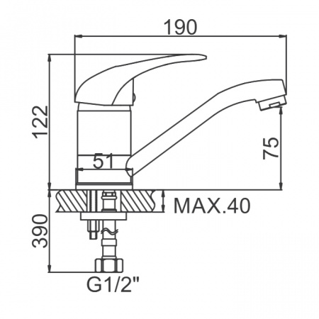 Смеситель для мойки Ledeme H02-B L4902-B