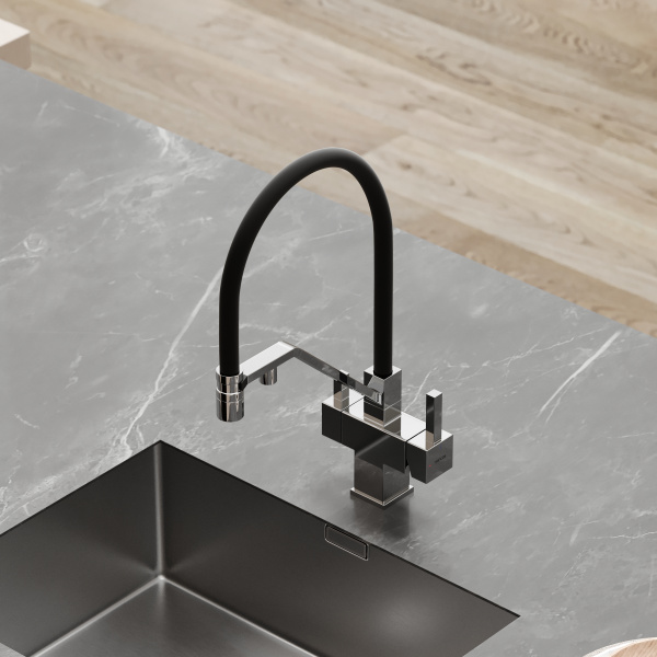 Смеситель для кухни SANCOS Loro с гибким изливом и возможностью подключения фильтра для воды, цвет хром, арт. SC4007CH