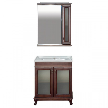 Зеркало-шкаф Misty Дублин 70 R орех/стекло