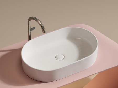 Умывальник чаша накладная овальная Ceramicanova Element 608*385*122мм, Белый, CN6048