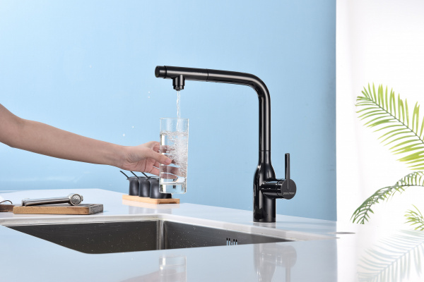 Смеситель для кухни Paulmark VIPER Vi213105-GB, глянцевый черный