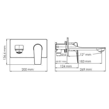 Встраиваемый смеситель для раковины Wasserkraft Lopau 3230