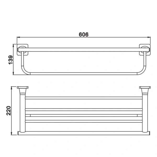 Полка для полотенец Rose RG1508H, черный