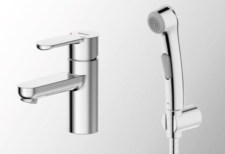 Смеситель для раковины с гигиеническим душем Bravat Stream F13783C-3, хром