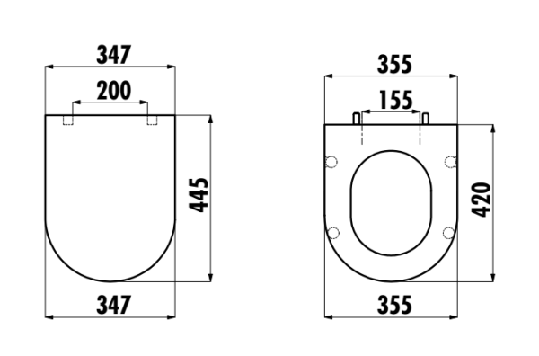 Сиденье с крышкой для унитаза Lara (Duroplast, soft-close), белый, KC1603.01.0000E