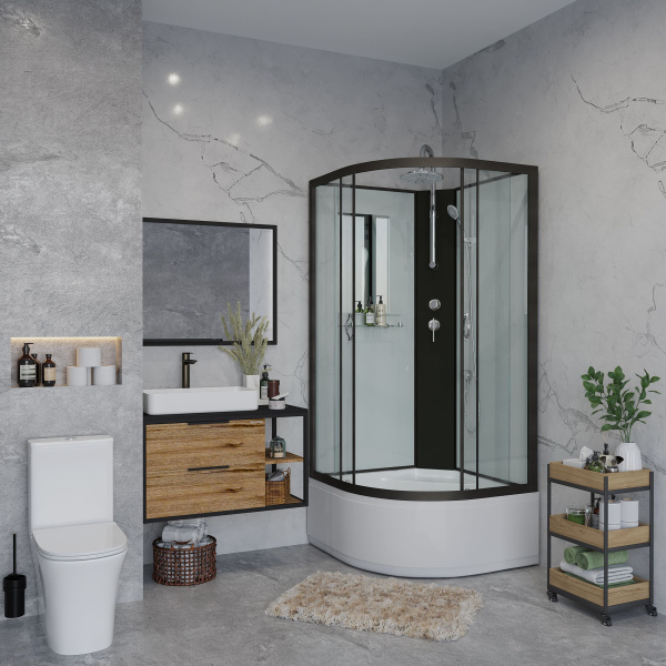 Душевая кабина Niagara Classic NG-2508-14P (90х90х215) высокий поддон(40см),стекло тонированное