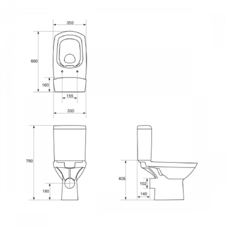 Унитаз напольный Cersanit Carina Clean On 011 KO-CAR011-3/5-COn-S-DL