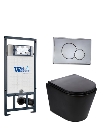 Комплект инсталляции с унитазом Weltwasser MARBERG 507 + SALZBACH 043 MT-BL + MAR 507 RD-CR