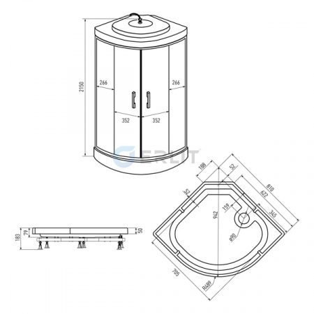Душевая кабина Erlit Comfort ER3508P-C4 80x80